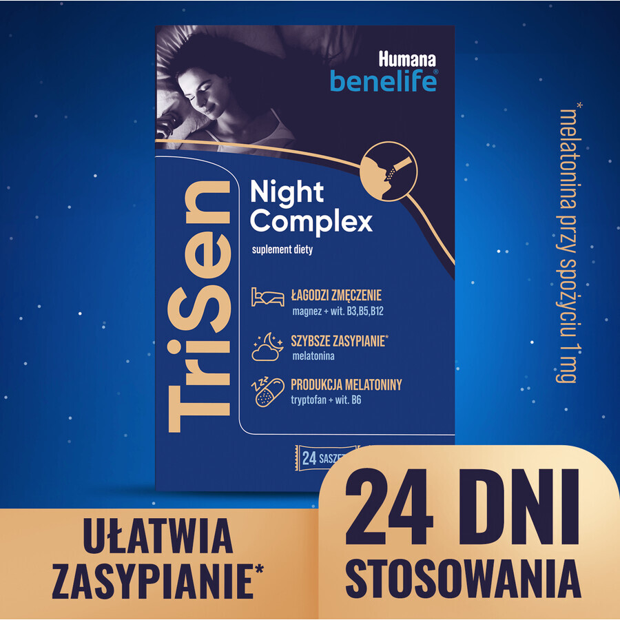 Humana Benelife TriSen Nacht Complex, 2,4 g x 24 sachets