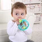 Mombella, teether cu zornăitor, melc, teal, după 6 luni, 1 buc