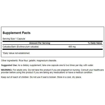 Swanson Volledig Spectrum Catuaba Schors, 120 capsules