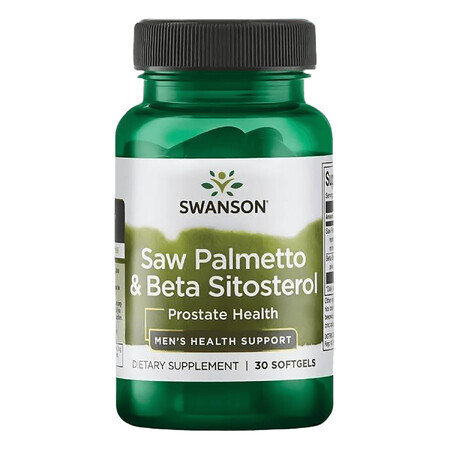 Swanson Saw Palmetto &amp; Beta-Sitosterol, 30 gel capsules