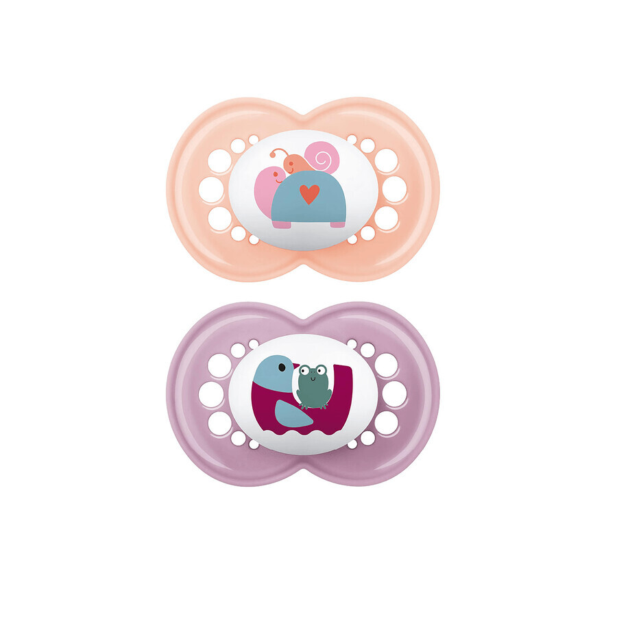 MAM Original, pacifier, silicone, orthodontic, Better Together, girl, from 6 months, 2 pieces