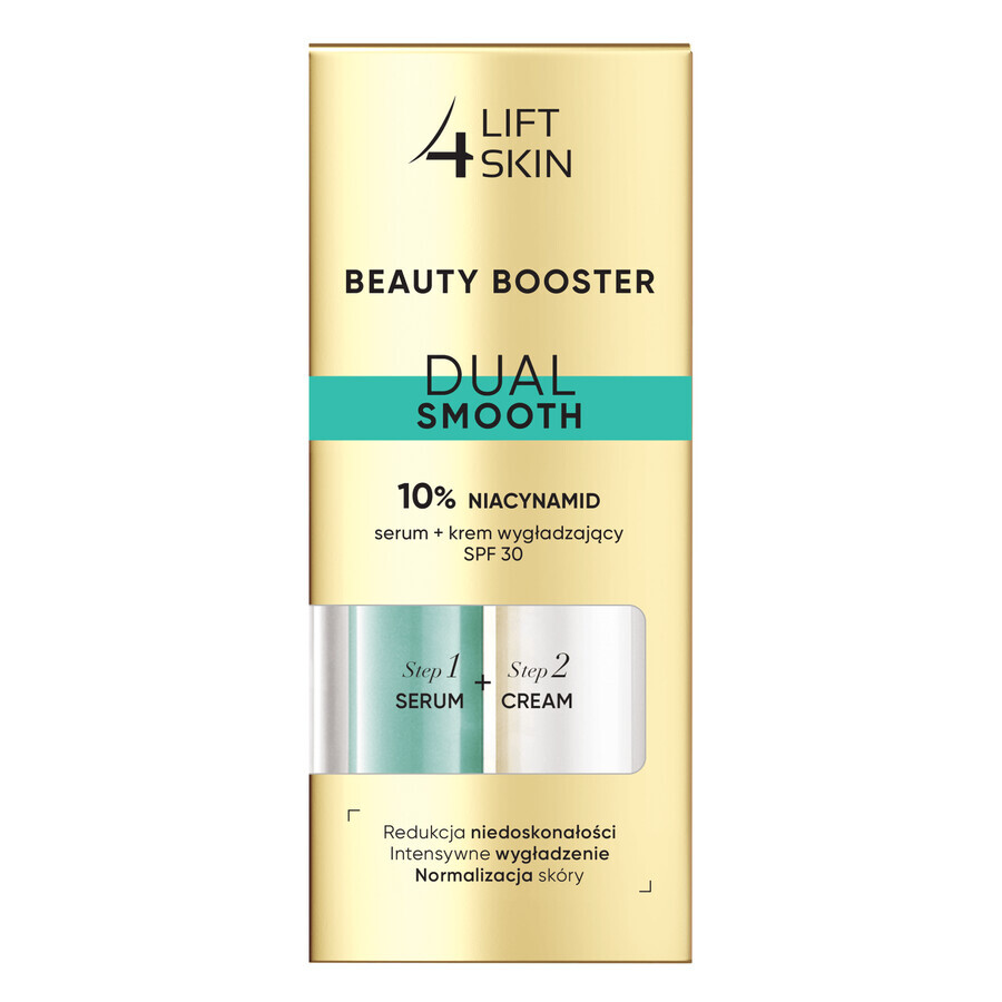 Set Lift4Skin Beauty Booster Dual Smooth, ser 10% niacinamidă, 15 ml + cremă de netezire, SPF 30, 15 ml