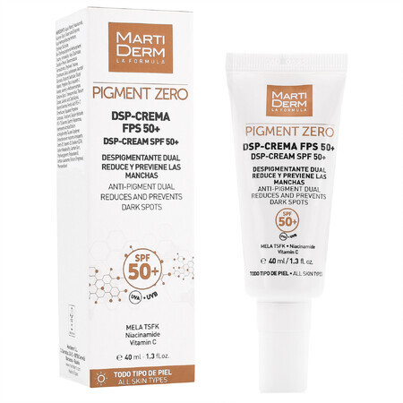 MartiDerm Pigment Zero, depigmenterende DSP crème tegen hyperpigmentatie, overdag, SPF 50+, 40 ml