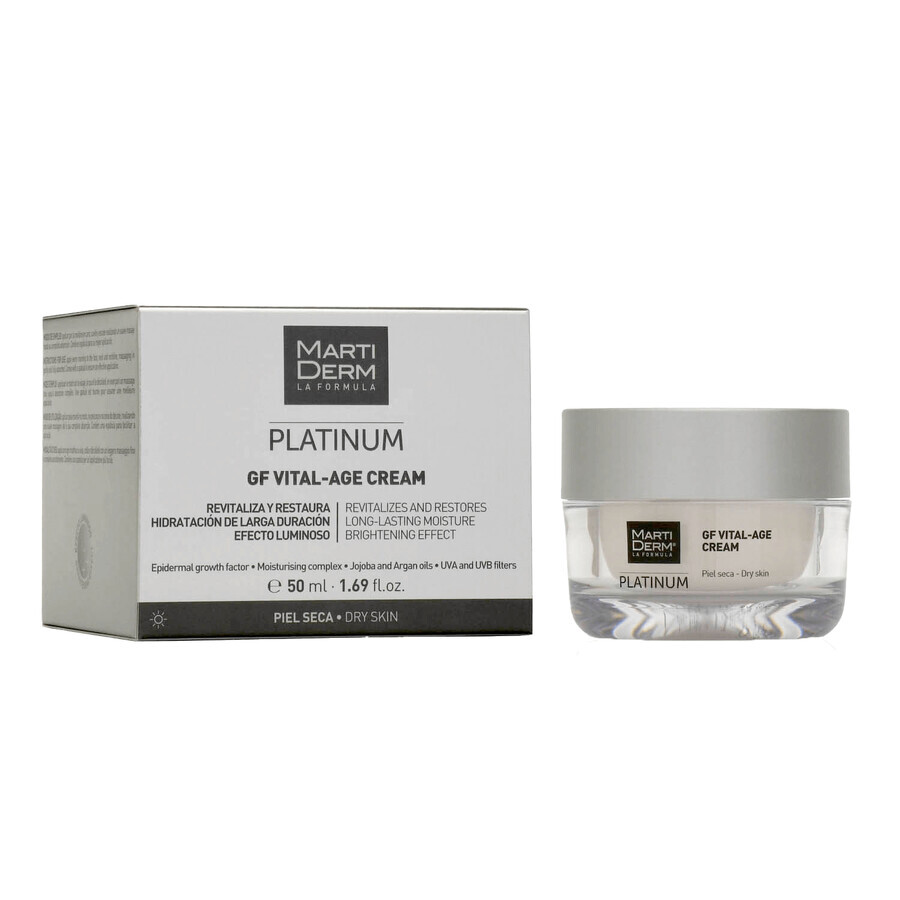 MartiDerm Platinum GF Vital Age Cream, aufbauende Revitalisierungscreme mit aufhellender Wirkung für trockene Haut, 50 ml