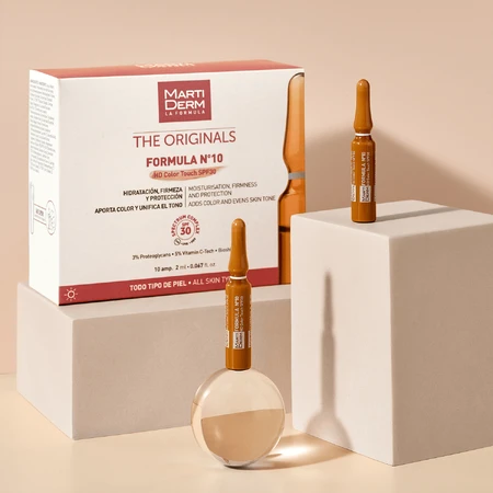 MartiDerm The Originals Formula Nᵒ10 HD Color Touch, hydraterend en verstevigend serum, SPF 30, 2 ml x 10 ampullen