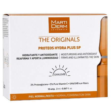 MartiDerm The Originals Proteos Hydra Plus SP, sérum hydratant avec antioxydants, peaux normales et mixtes, 2 ml x 10 ampoules