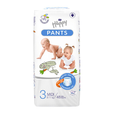 Bella Baby Happy Pants, diapers, size 3 Midi, 6-11 kg, 48 pcs