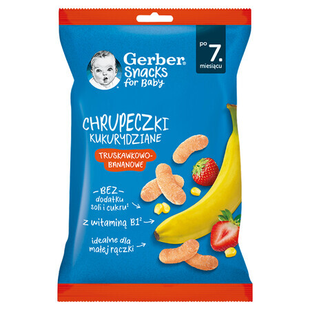 Gerber Aardbei-Banaan Mais chips, na 7 maanden, 28 g