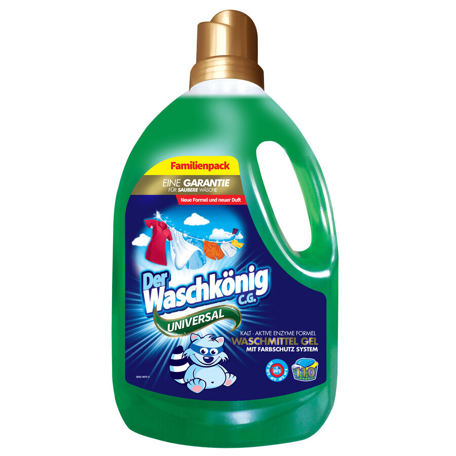 Der Waschkonig Universal, washing gel for white and colored fabrics, 3,305 l