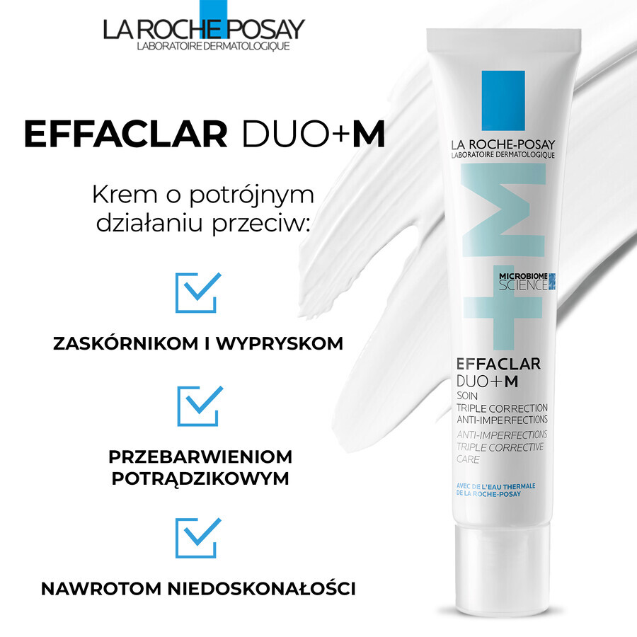 La Roche-Posay Effaclar DUO+M, moisturizing cream for acne prone skin, 40 ml