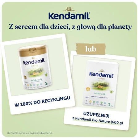 Kendamil Nature 3 HMO+, leche para bebés, a partir de los 10 meses, 800 g