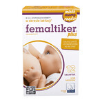 Femaltiker Plus set, karamelsmaak, 3x12 sachets + gratis Ster driekleurig waterhapje