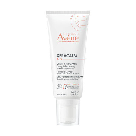 Avene XeraCalm A.D, lipide-aanvullende crème voor gezicht en lichaam, zeer droge, atopische en jeukende huid, 200 ml