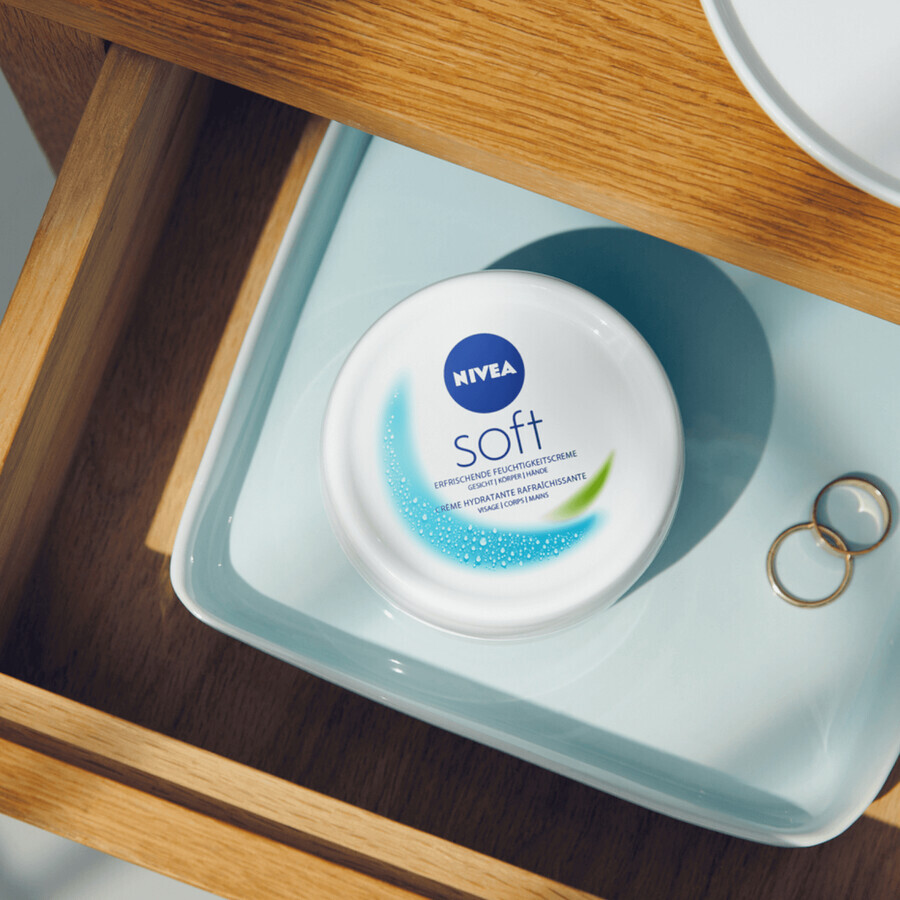 Set Nivea Feel Soft, Cremă hidratantă intensivă pentru față, corp și mâini, 100 ml + Original Care, antiperspirant roll-on, 48h, 50 ml + Creme Soft, gel de duș, 250 ml 