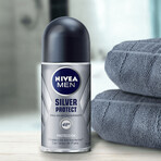 Nivea Men Silver Control kit, aftershave balsem, antibacterieel, 100 ml + roll-on antitranspirant, 48h, 50 ml + 3-in-1 douchegel voor gezicht, lichaam en haar, 250 ml