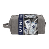 Nivea Men Silver Control kit, aftershave balsem, antibacterieel, 100 ml + roll-on antitranspirant, 48h, 50 ml + 3-in-1 douchegel voor gezicht, lichaam en haar, 250 ml