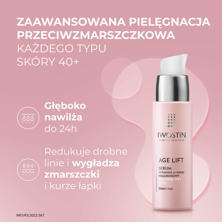 Iwostin Age Lift set, crème de jour, peau normale et mixte, SPF 15, 50 ml + crème pour les yeux, 15 ml + sérum anti-rides, 30 ml