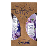 On Line Bloemig Violet &amp; Lotus set, douchegel, 500 ml + lotion, 250 ml