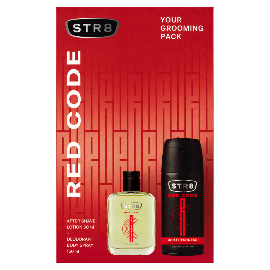 STR8 Red Code set, aftershave, 50 ml + deodorant spray, 150 ml