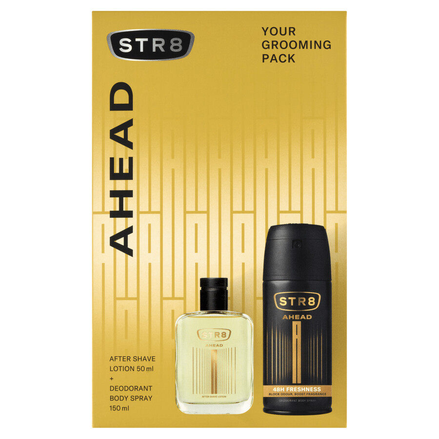 STR8 Ahead set, aftershave, 50 ml + deodorant spray, 150 ml