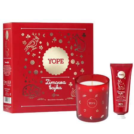 Yope Winter Sprookjes set, geurkaars + beschermende handcrème, 50 ml