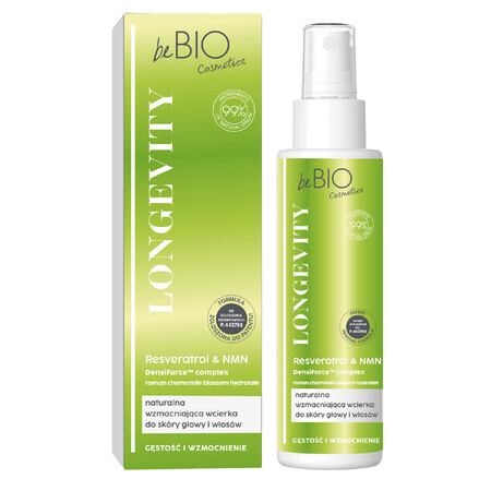 beBIO Cosmetics Longevity, massaggio naturale rinforzante per cuoio capelluto e capelli, 100 ml