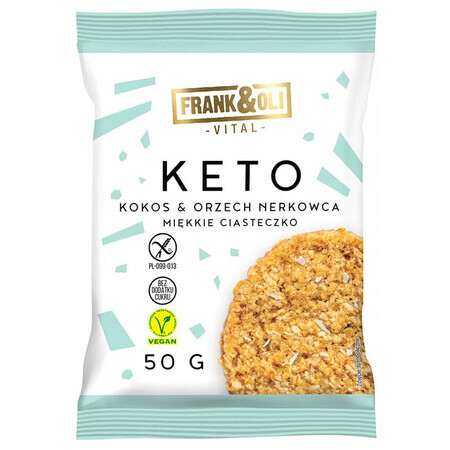 Frank&amp;Oli Keto, zachte koekjes, kokos + cashewnoten, 50 g