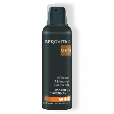 Déodorant anti-transpirant Wild Gerovital Men, 150 ml, Farmec