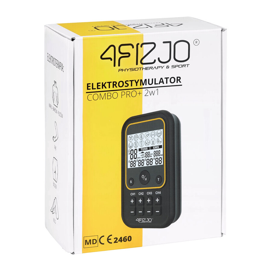 4Fizjo Pro+, 2-in-1 elektrostimulator, TENS, EMS, oplaadbaar