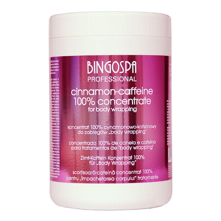 Bingospa Professional, concentrato di cannella e caffeina per trattamenti di avvolgimento del corpo, 1000 g