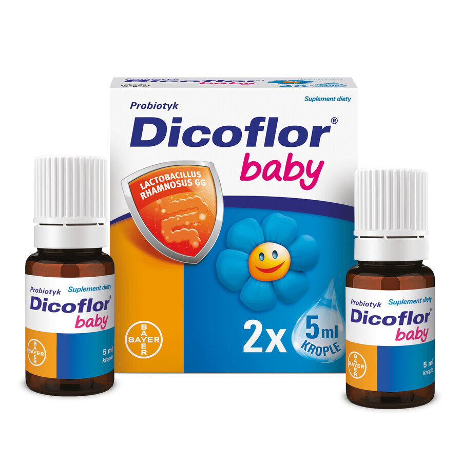 Dicoflor Baby set, for infants and children, drops, 2 x 5 ml