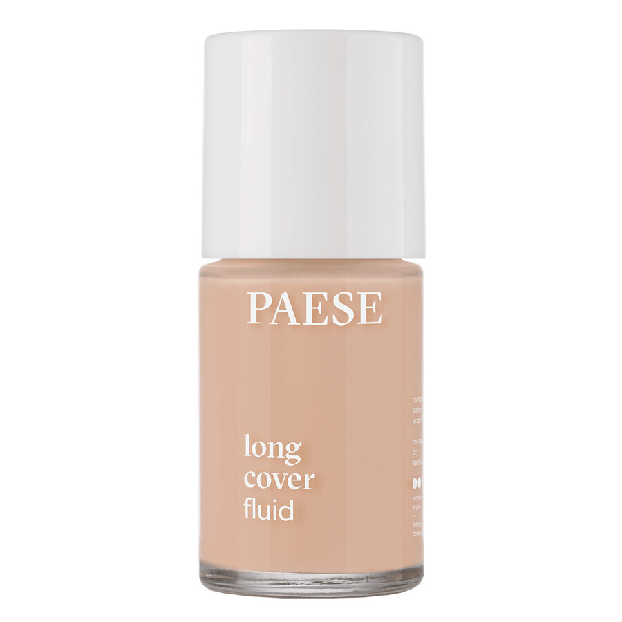 Paese Long Cover Fluid, fond de teint opaque, 03 Golden Beige, 30 ml