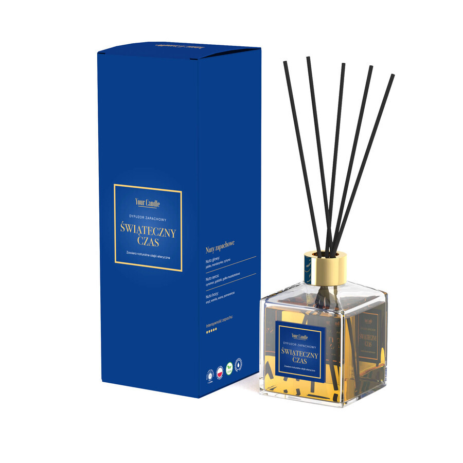 Set Your Candle Christmas Time, lumânare de soia, 210 ml + difuzor de parfum, 100 ml