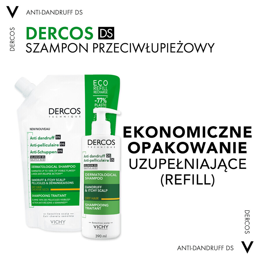 Vichy Dercos Anti Roos DS, antiroosshampoo, droog haar, bouillon, 500 ml