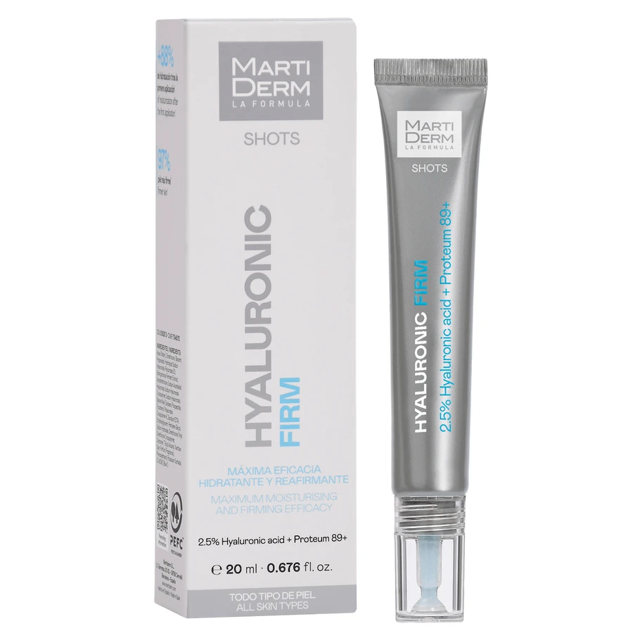 MartiDerm Shots Hyaluronic Filler, siero concentrato idratante per il viso, 20 ml