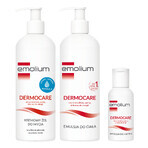 Set Emolium Dermocare, emulsión corporal, 400 ml + gel limpiador cremoso, 400 ml + emulsión de baño, 50 ml gratis