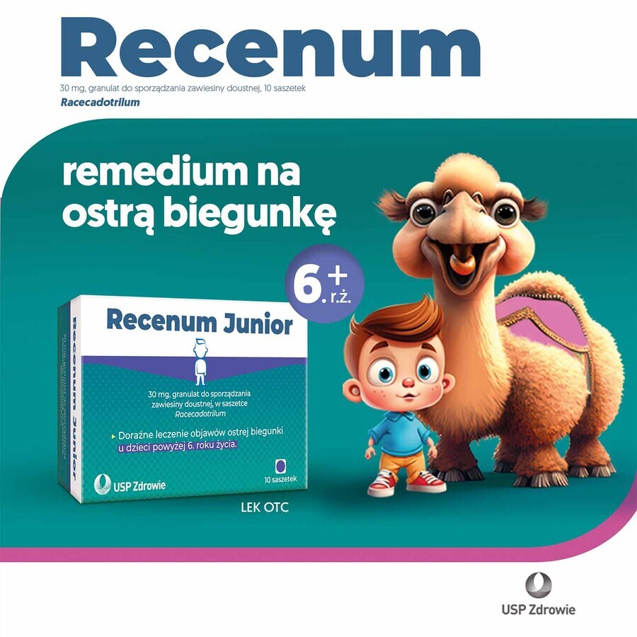 Recenum Junior, 30 mg, korrels voor orale suspensie, vanaf 6 jaar, 10 sachets