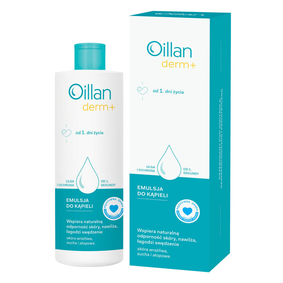 Set Oillan Derm+, émulsion de bain, dès le premier jour de vie, 2 x 400 ml