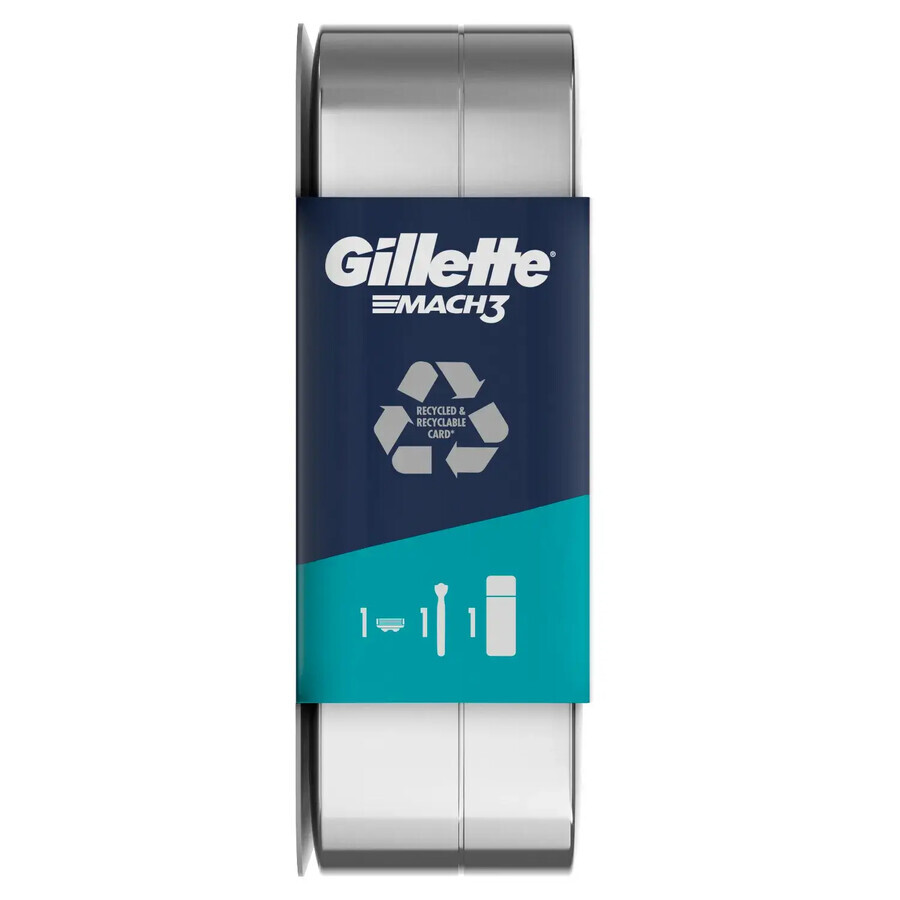 Gillette Mach 3 Set, scheermes, 1 stuk + scheergel, 75 ml