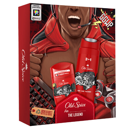 Old Spice Gamer set, stick deodorant, Wolfthorn, 50 ml + 3-in-1 douchegel, Wolfthorn, 250 ml