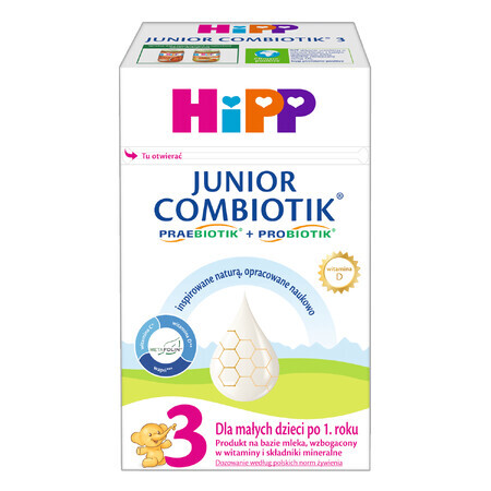 HiPP 3 Junior Combiotik, prodotto a base di latte, dopo 1 anno, 550 g