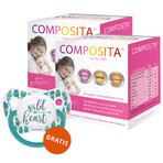 Composita Mama DHA Set, 2 x 30 Kapseln + 2 x 60 DHA Kapseln + Canpol, Schnuller, türkis, 0-6 Monate, 1 gratis