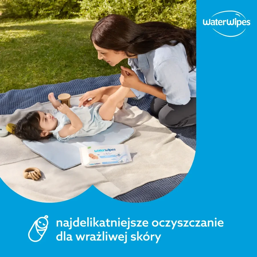 WaterWipes Bio, toallitas húmedas, agua, desde el nacimiento, 12 x 60 uds.