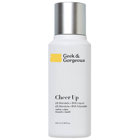 Geek &amp; Gorgeous Cheer Up, exfoliant de force moyenne avec 6% d'acide mandélique + BHA, 100 ml