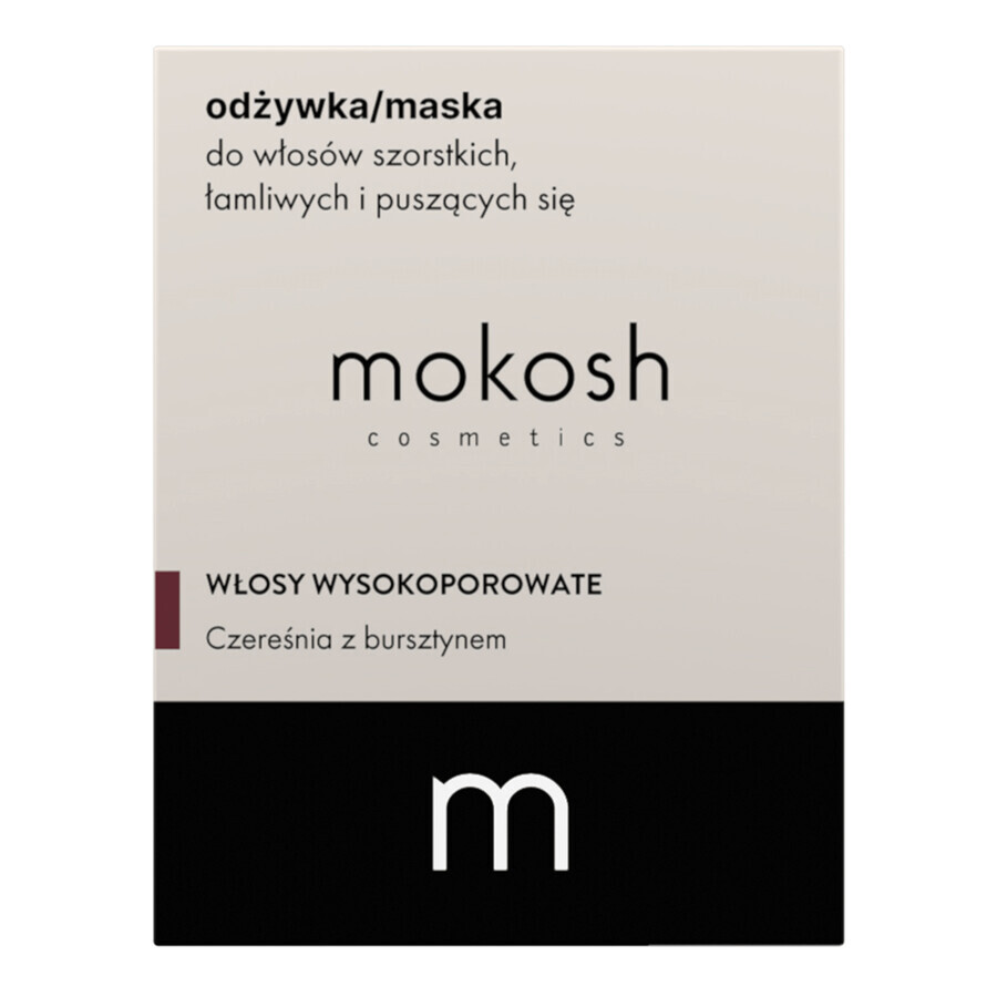 Mokosh, conditioner mask for rough, brittle and curly hair, cherries with amber, 180 ml