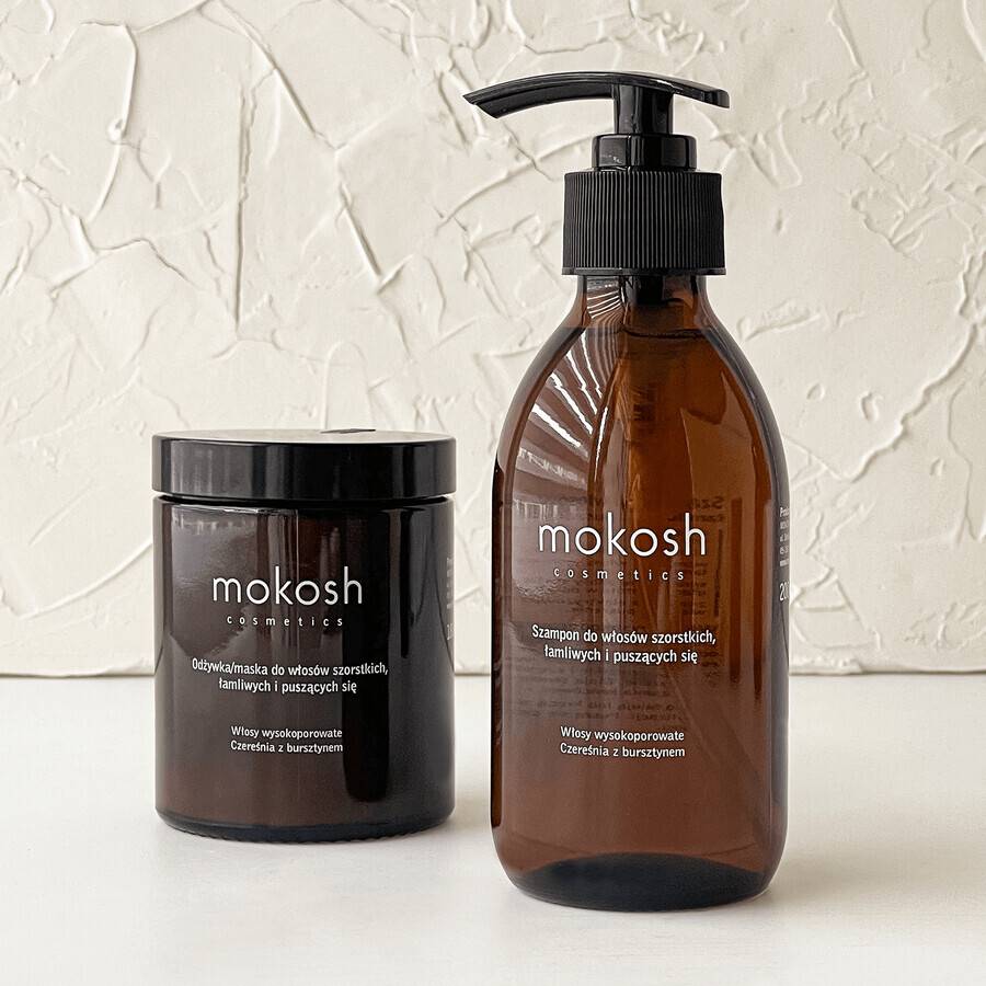 Mokosh, conditioner mask for rough, brittle and curly hair, cherries with amber, 180 ml