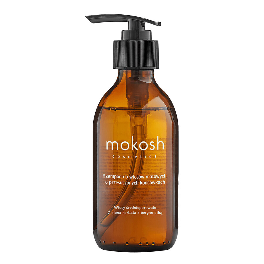 Mokosh, champú para cabello apagado y puntas secas, té verde con bergamota, 200 ml