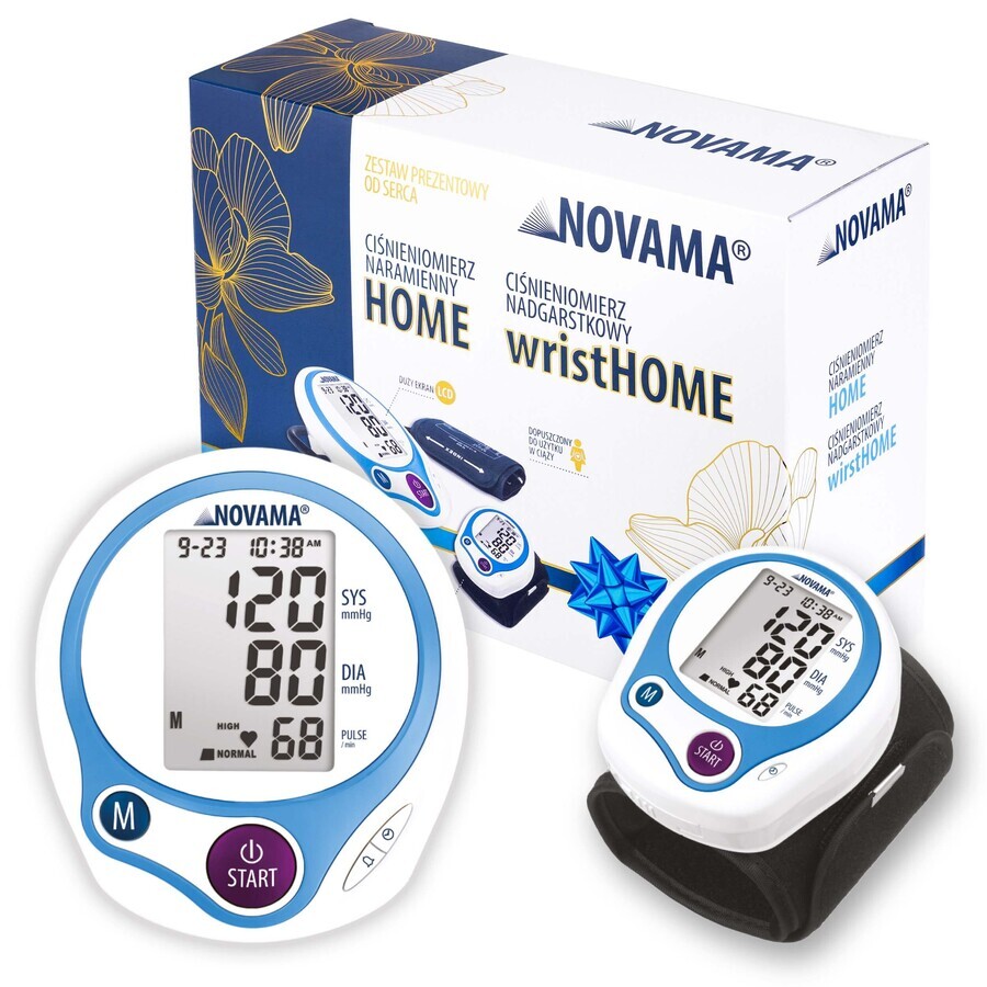 Kit Novama Home, tensiomètre pour le bras + Wrist Home, tensiomètre automatique pour le poignet