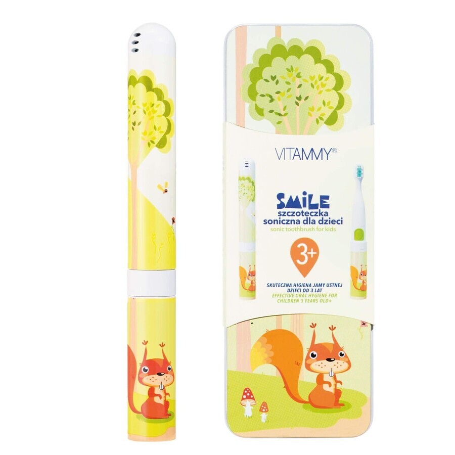 Set Vitammy Smile, spazzolino sonico per bambini, scoiattolo + Dodo Memo Gooseberry, gioco, 24 carte