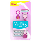 Gillette Simply Venus 3, mâner aparat de ras, 1 buc + lame, 8 buc